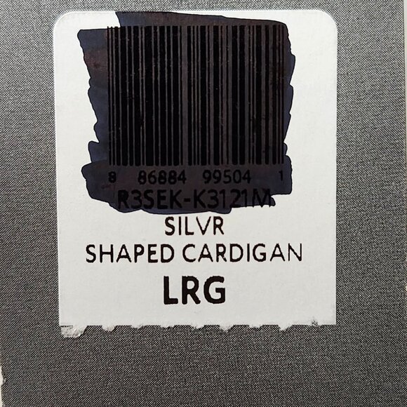 Eileen Fisher Women's Silver Cotton Cardigan W/Silk Edging Size Large - Picture 7 of 9